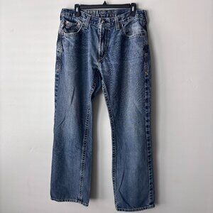 Ariat Mens Jeans 34x32 Blue Straight Leg Relaxed Boot cut Denim Western